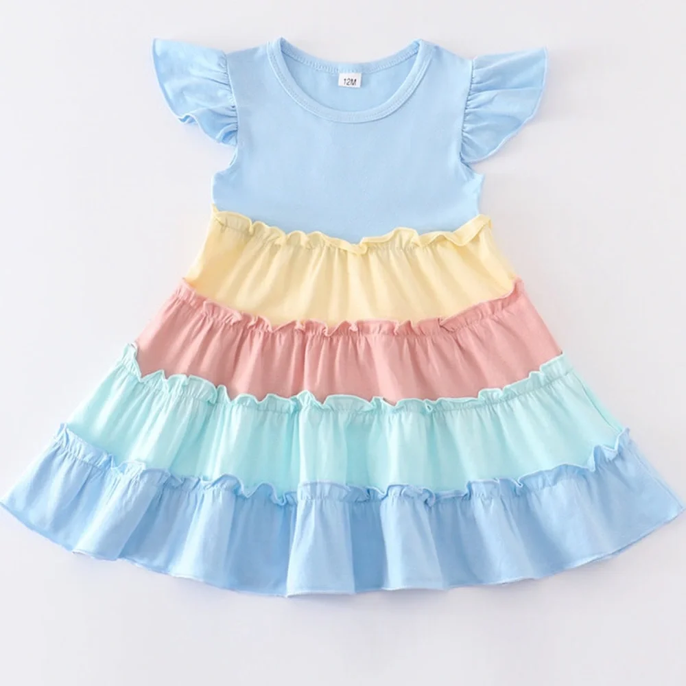 Blue Ruffle Dress - Picture 1 of 4